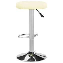 Acheter vidaXL Tabourets de bar lot de 2 crème similicuir