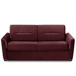 Inside 75 Canapé convertible EXPRESS AMAZONE 120cm comfort BULTEX® 12cm sommier lattes RENATONISI cuir vachette bordeaux