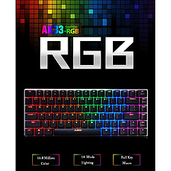 Acheter Universal Clavier de jeu mécanique 18 modes RVB rétroéclairé USB câblé 82 touches axe bleu/noir Clavier de PC portable de gamer pour clavier professionnel RVB