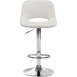 Decoshop26 Tabouret de bar chaise haute x1 avec repose-pieds en velours crème piètement métallique chromé 10_0004590 pas cher