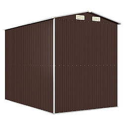 Helloshop26 Abri de jardin cabane cabanon maison de stockage remise extérieur hangar outils robuste foncé 192 x 274 x 223 cm acier galvanisé marron 02_0022318 pas cher