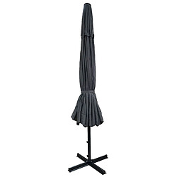 Avis Mendler Parasol Meran Pro, parasol pour marché avec volants Ø 5m polyester/alu 28 kg ~ anthracite sans socle