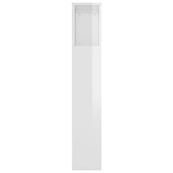 Acheter vidaXL Armoire de tête de lit Blanc brillant 220x18,5x104,5 cm