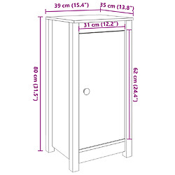 vidaXL Buffets 2 pcs 39x35x80 cm bois massif de pin pas cher