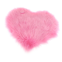 Avis forme d'amour shaggy doux peau de mouton tapis tapis en fausse fourrure 5cm pile rose