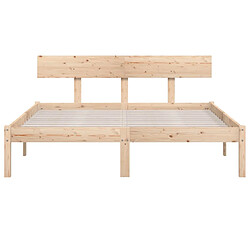 Avis vidaXL Cadre de lit sans matelas bois massif 140x200 cm