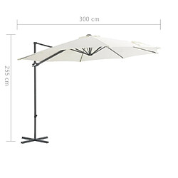 vidaXL Parasol de jardin avec base portable sable pas cher