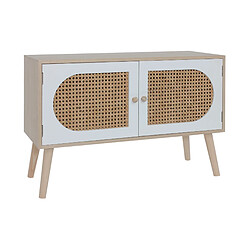 Acheter Mobili Rebecca Meuble De Salon Buffet En Bois 2 Portes Blanc Marron Style Scandinave