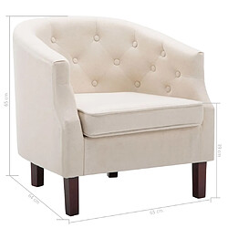 vidaXL Fauteuil beige tissu pas cher