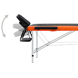 Avis vidaXL Table de massage pliable 2 zones Aluminium Noir et orange