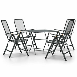 Maison Chic Mobilier à dîner 5 pcs de jardin - Ensemble table et chaises d'extérieur - Salon/Mobilier de jardin classique Maille Métal Anthracite -MN44721