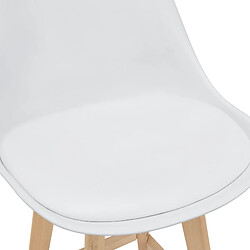 Acheter Helloshop26 Lot de 2 tabourets siège de bar avec dossier rembourré plastique synthétique hêtre105 blanc 03_0002777