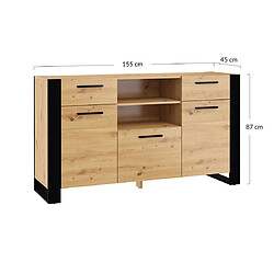 Acheter Bestmobilier Donnely - buffet bas - bois et noir - 155 cm