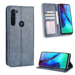 Etui en PU auto-absorbé rétro bleu pour votre Motorola Moto G Stylus