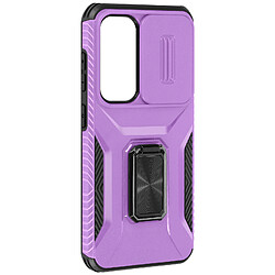 Avizar Coque pour Samsung Galaxy S24 Bague Support Cache caméra Violet Clair