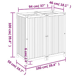 vidaXL Jardinière avec doublure 100x50x100 cm bois massif d'acacia pas cher