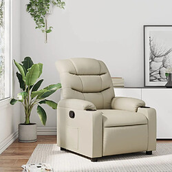 Maison Chic Fauteuil Relax pour salon, Fauteuil inclinable Crème Similicuir -GKD49716