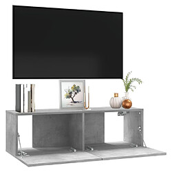 Acheter Maison Chic Meuble TV scandinave - Banc TV pour salon Gris béton 100x30x30 cm Aggloméré -MN23549