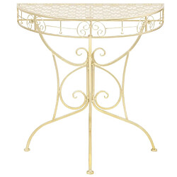 vidaXL Table d'appoint Vintage Demi-ronde Métal 72x36x74 cm Doré