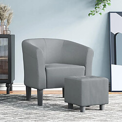 Maison Chic Fauteuil cabriolet et repose-pieds,Fauteuil luxe pour relax gris clair tissu -MN92280