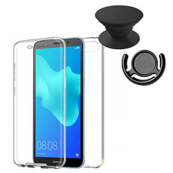 PHONECARE Kit Coque 3x1 360° Impact Protection + 1 PopSocket + 1 Support PopSocket Noir - Impact Protection - Huawei Y5 2018