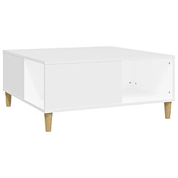 Maison Chic Table basse,Table Console Table d'appoint, Table pour salon blanc 80x80x36,5 cm bois d'ingénierie -MN23464