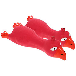 Jouet pour chien en latex en forme de poulet 2pcs Jouet de dentition à mâcher pour chiot Jouet à mordre en forme de poulet