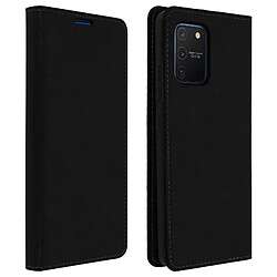 Avizar Étui Samsung Galaxy S10 Lite Cuir Véritable Porte cartes Support Vidéo noir