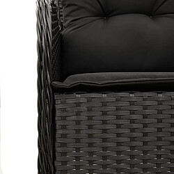 Maison Chic Ensemble à manger d'extérieur 7 pcs avec coussins,Salon de jardin,Mobilier de jardin Noir Résine tressée -GKD760452 pas cher