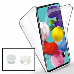 PHONECARE Kit Coque 3x1 360° Impact Protection + 1 GripHolder + 1 Support GripHolder Blanc pour Samsung Galaxy S20 FE 2022 - Transparent/Blanc