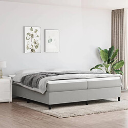 vidaXL Sommier à lattes de lit avec matelas Gris clair 200x200cm Tissu