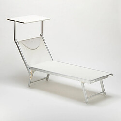 Beach And Garden Design Bain de soleil Chaise longue transats aluminium Santorini 2 pièces, Couleur: Blanc pas cher