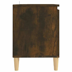 Maison Chic Meuble TV scandinave avec pieds - Banc TV pour salon en bois solide Chêne fumé 103,5x35x50 cm -MN31117 pas cher