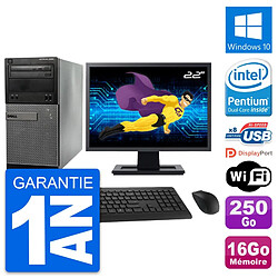 PC Tour Dell 3020 Ecran 22" Intel G3220 RAM 16Go Disque 250Go Windows 10 Wifi - Occasion