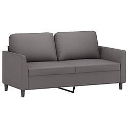 Maison Chic Canapé à 2 places,Sofa de Salon,Canapé droit Gris 140 cm Similicuir -GKD478552