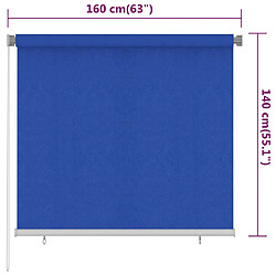 vidaXL Store roulant d'extérieur 160x140 cm Bleu PEHD pas cher