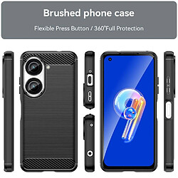 Htdmobiles Coque pour Asus Zenfone 9 5G - housse etui silicone gel carbone + verre trempe - NOIR