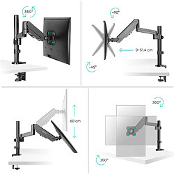 ONKRON Bras Articulé Écran PC 13 - 34 Pouces Ecran, Support Ecran PC Bureau Poids jusqu'à 8 kg - Porte Ecran PC VESA 75x75 &amp; VESA 100x100/Pied pour Ecran PC Inclinable Pivotant Rotatif G70-B Noir