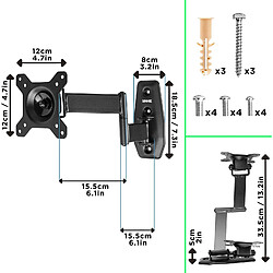 Duronic TVB1120 Support Mural avec Bras articulé pour écran de télévision - 13 à 30 Pouces / 33 à 76 cm – VESA 100/75