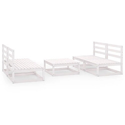 Maison Chic Ensemble de salle à manger de jardin 5 pcs,Table et chaises d'extérieur Blanc Bois de pin massif -GKD568484