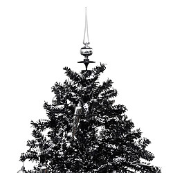 Avis vidaXL Arbre de Noël neigeux avec base de parapluie Noir 170 cm PVC