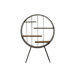 Pegane Etagère en bois et métal coloris marron / noir - Longueur 12 x profondeur 34 x hauteur 172 cm