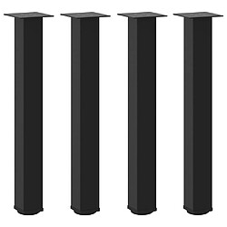 vidaXL Pieds de table basse 4 pcs noir 72-74 cm acier