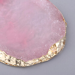 Résine Imitation Agate Nail Art Palette Drink Coaster Cup Mat Décor Rose