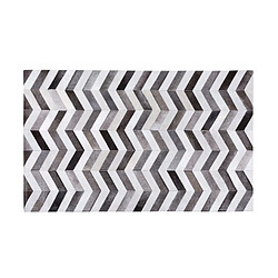 Beliani Tapis gris aux motifs zigzag 140 x 200 AKSAZ pas cher