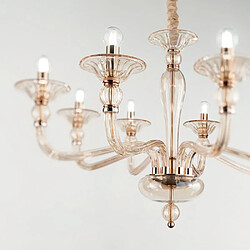 Ideal Lux Suspension Ambrée DANIELI 6 ampoules