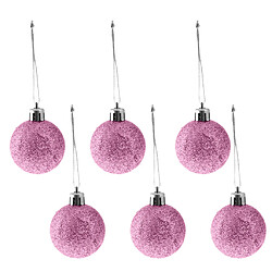 24pcs 8cm joyeux noël ornements boules de Noël arbre suspendus décor rose pas cher