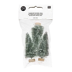 Rico Sapins verts avec neige - 7 cm 3 cps