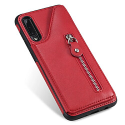 Wewoo Housse Coque Pour Galaxy A50 étui de protection antichoc à double boucle de couleur unie solide rouge pas cher