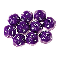 10pcs 16 faces d16 14mm acrylique opaque dés pour jeu de rôle rpg violet pas cher